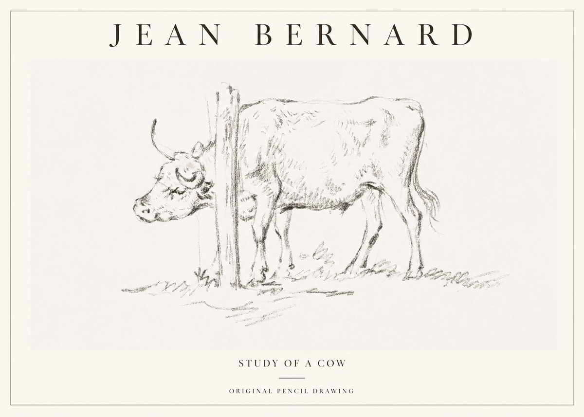 Jean Bernard Study of a Cow VII No1 - Poster