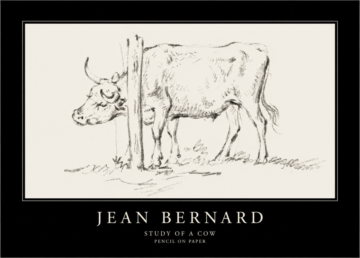 Jean Bernard Study of a Cow VII No4 - Poster
