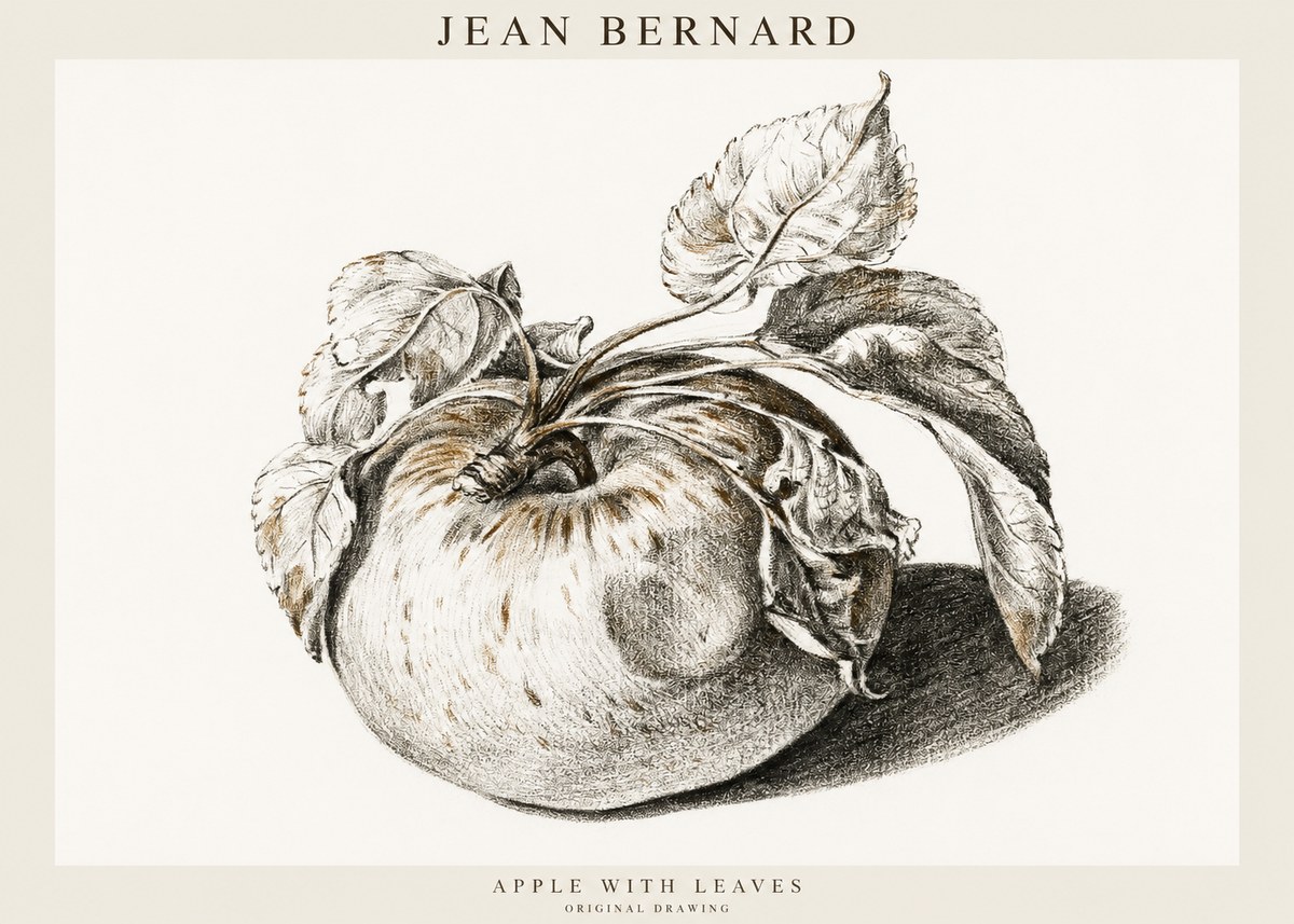 Jean Bernard Apple with Leaves No1 - Poster