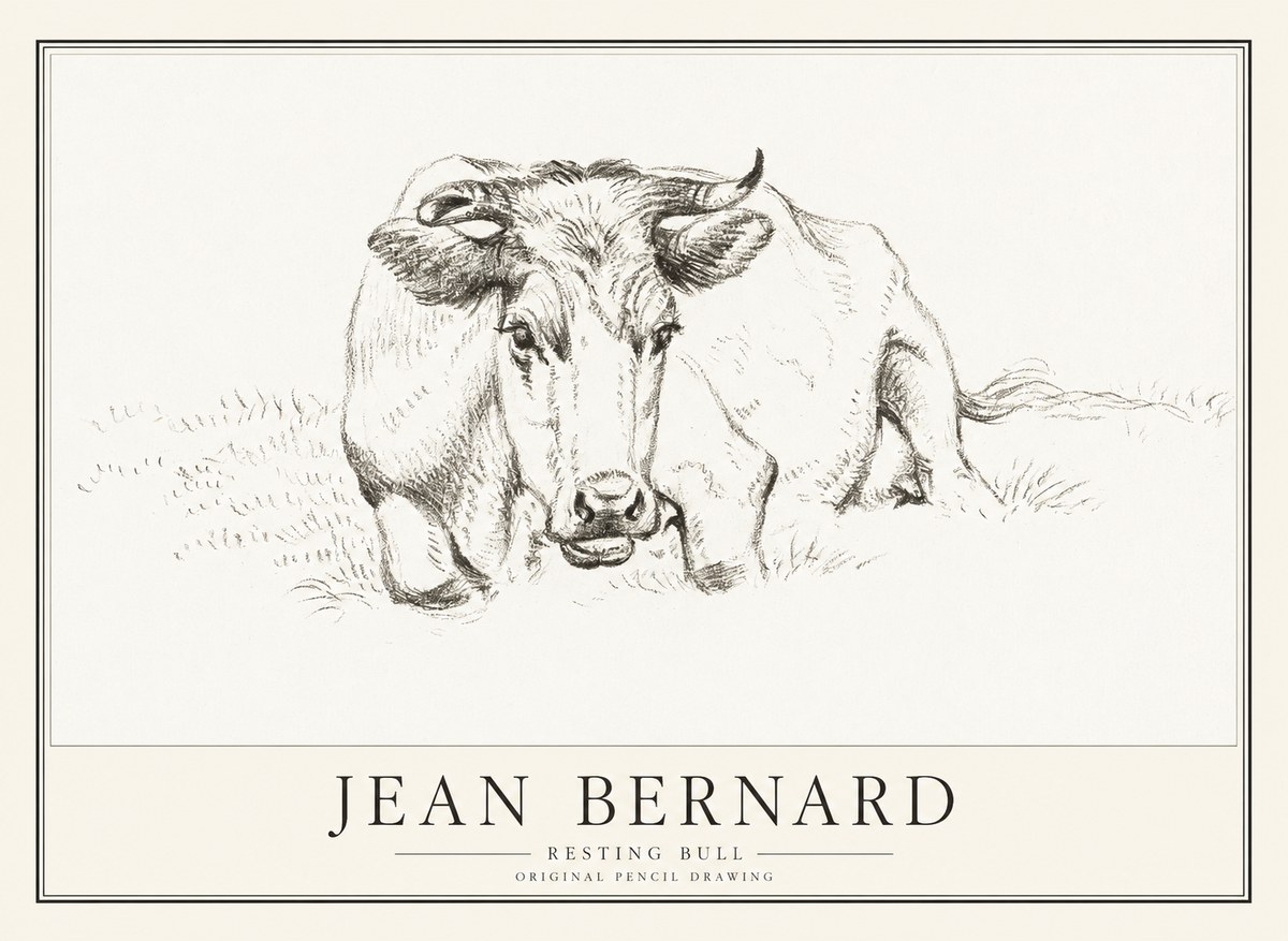 Jean Bernard Resting Cow II No4 - Poster