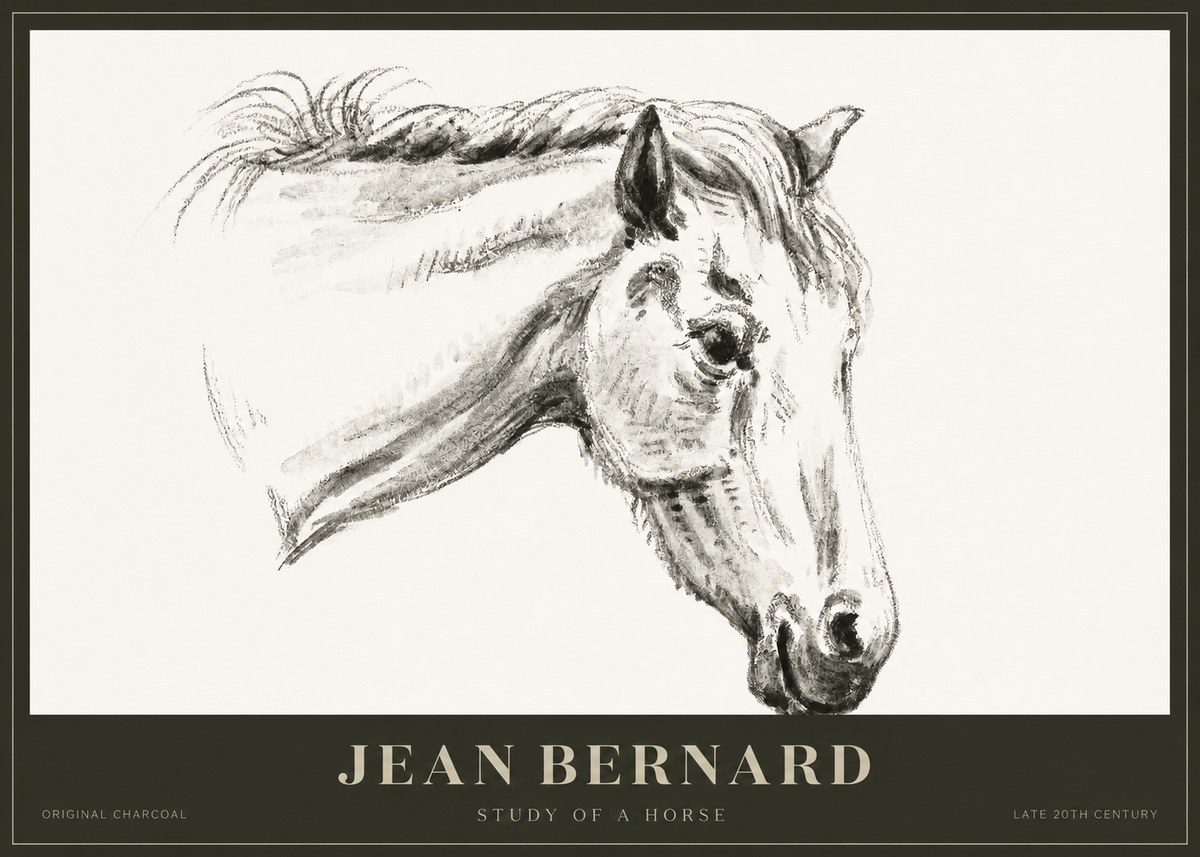 Jean Bernard Study of a Horse VIII No1 - Poster