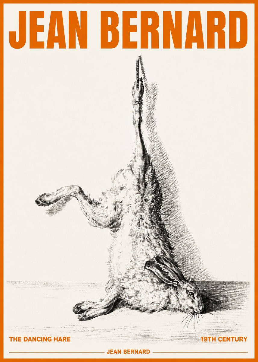 Jean Bernard The Dancing Hare No3 - Poster