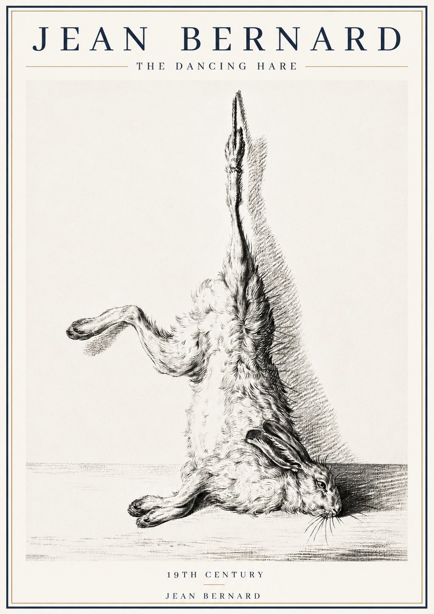 Jean Bernard The Dancing Hare No4 - Poster