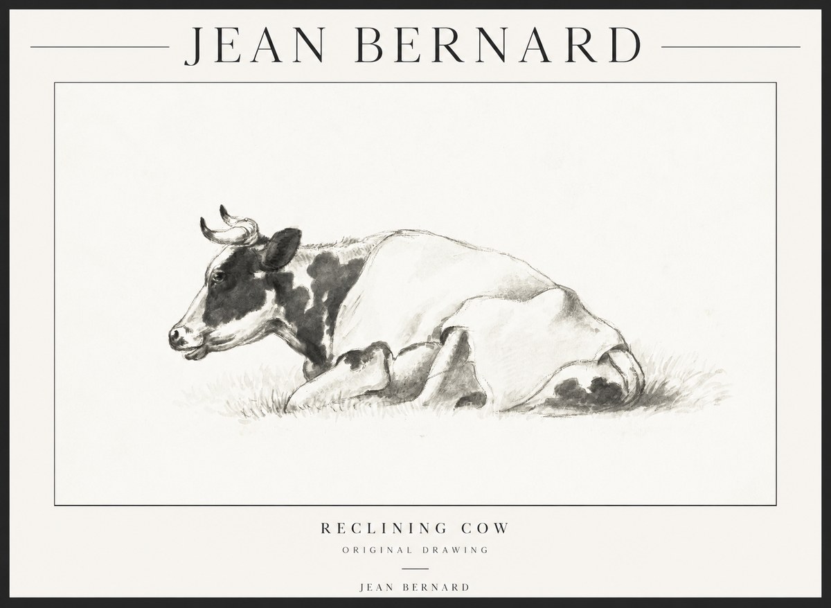 Jean Bernard Reclining Cow II No1 - Poster