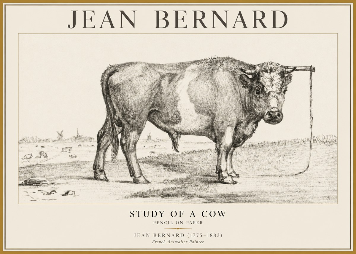 Jean Bernard Study of a Bull III No5 - Poster