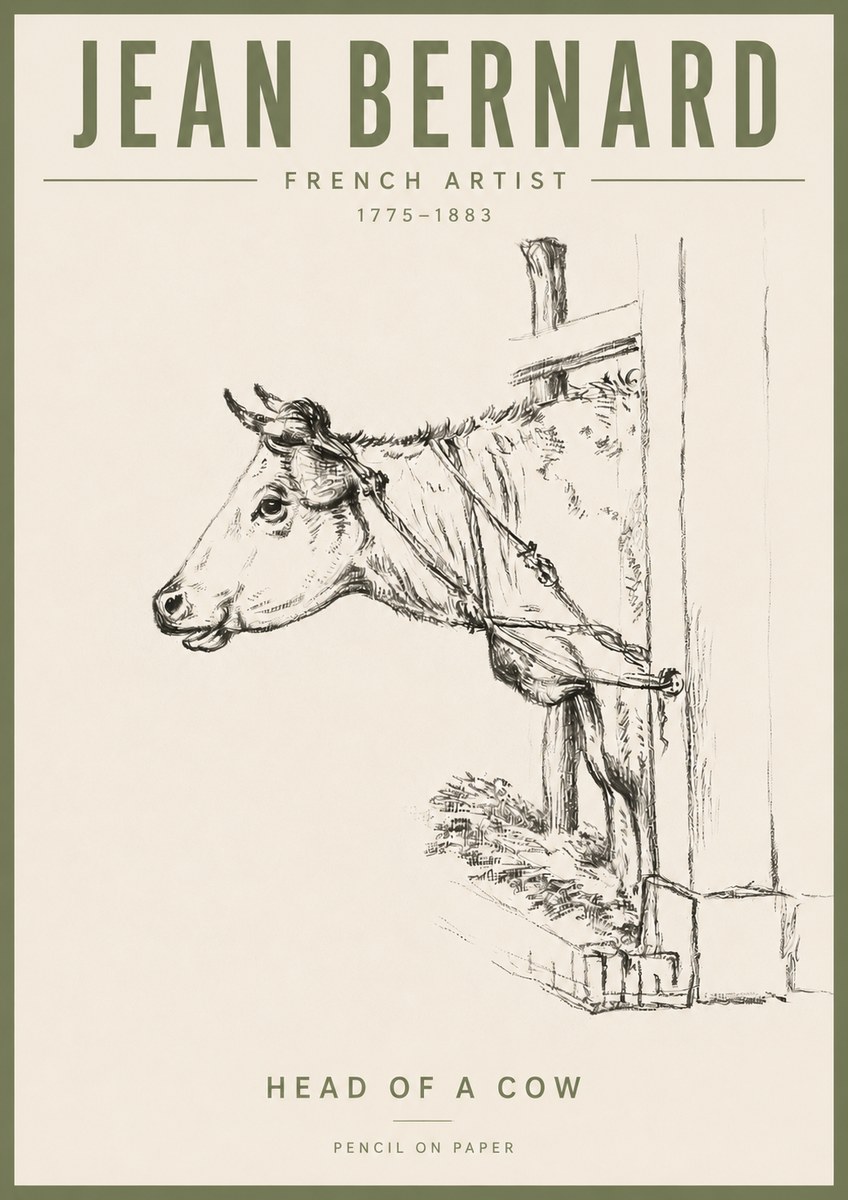 Jean Bernard Study of a Cow X No6 - Poster