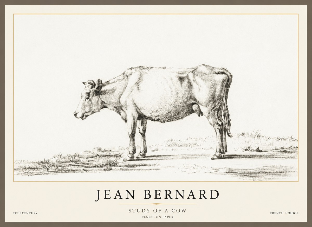 Jean Bernard Study of a Cow XI No1 - Poster