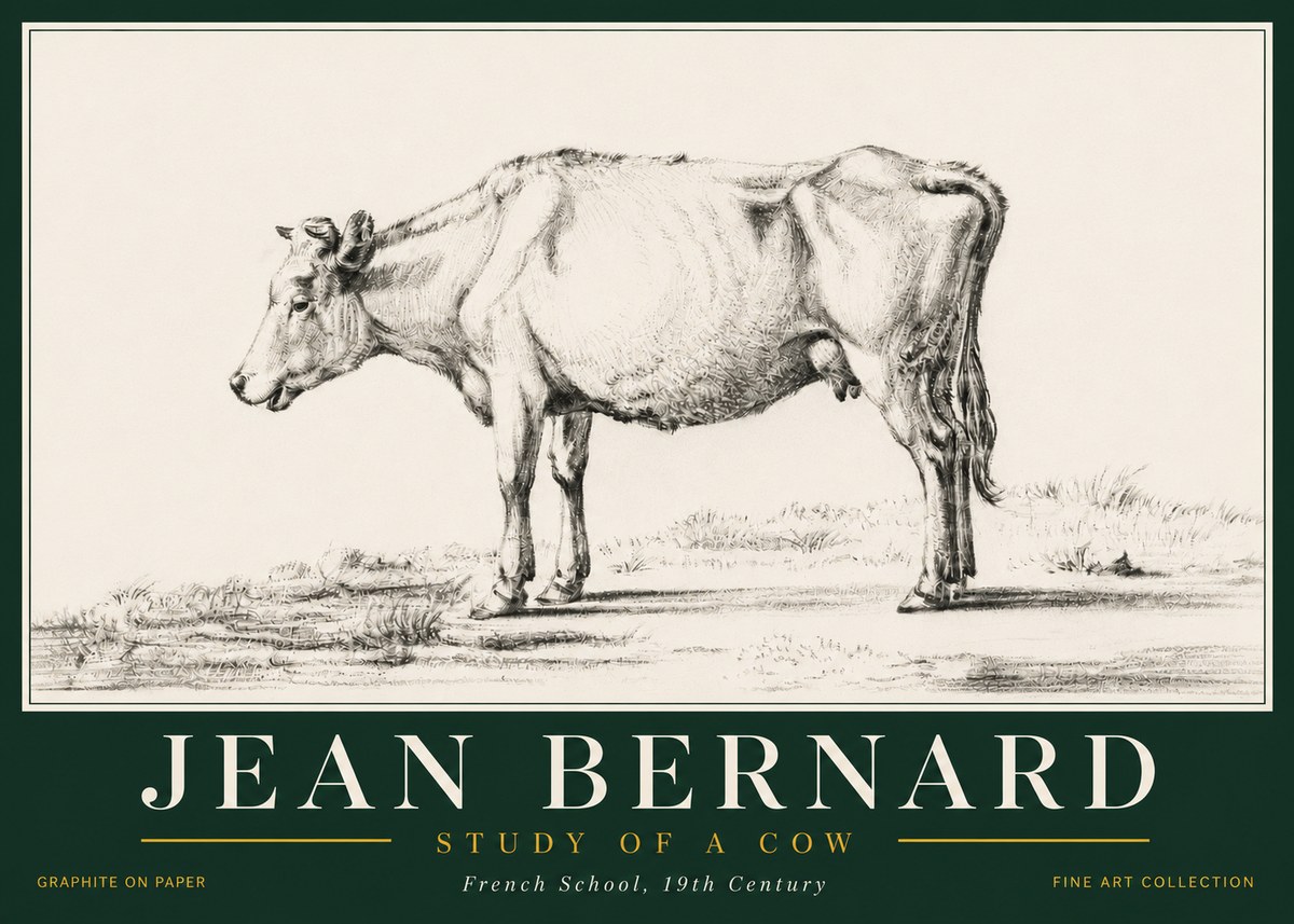 Jean Bernard Study of a Cow XI No6 - Poster