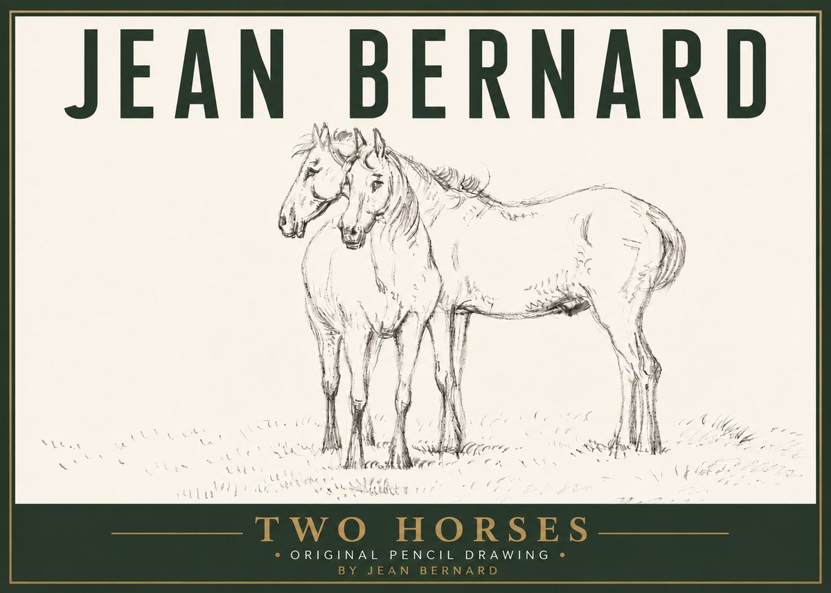 Jean Bernard Two Horses I No5 - Poster