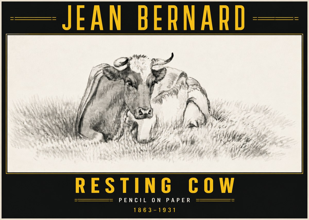 Jean Bernard Resting Cow IV No6 - Poster