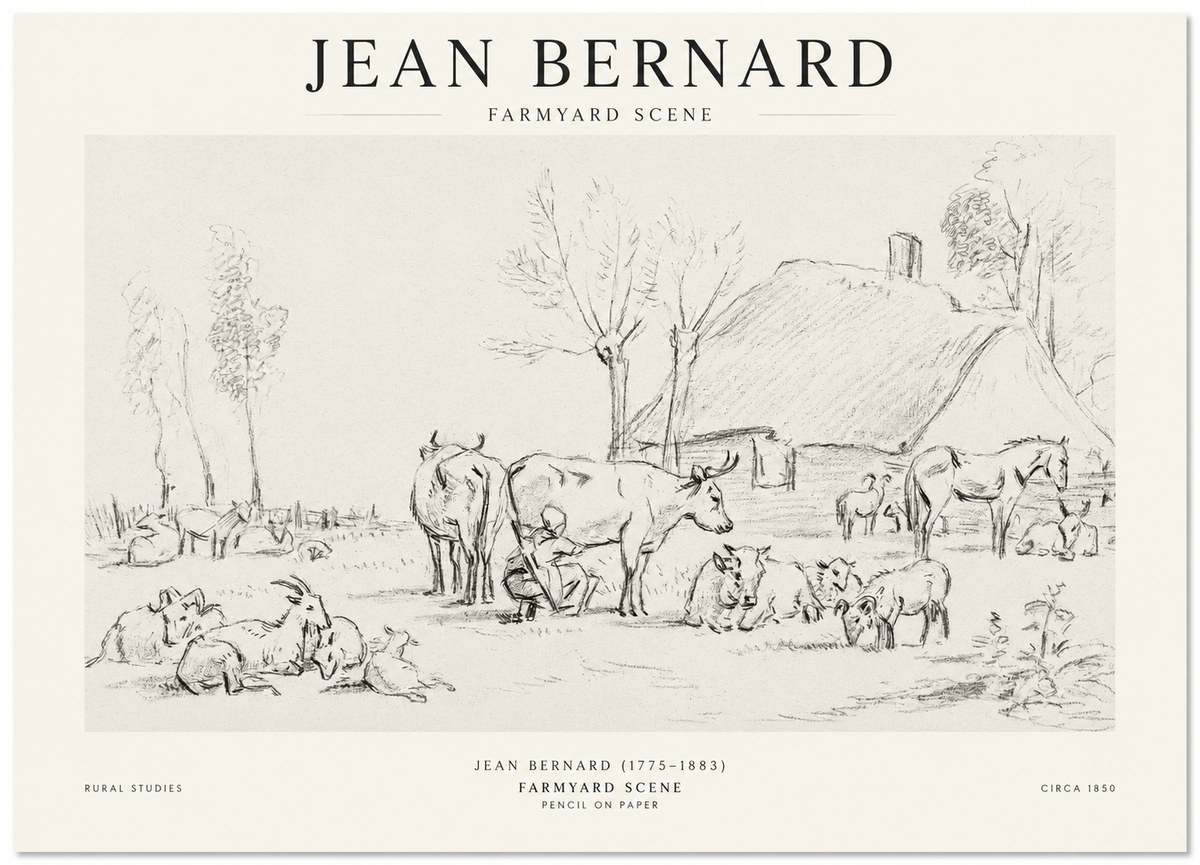 Jean Bernard Farmyard Scene No1 - Poster