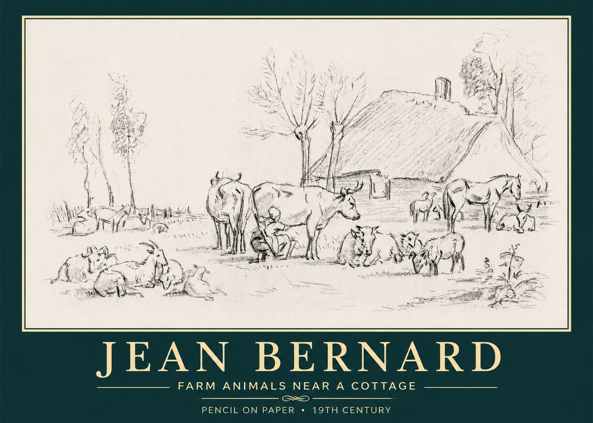 Jean Bernard Farmyard Scene No6 - Poster