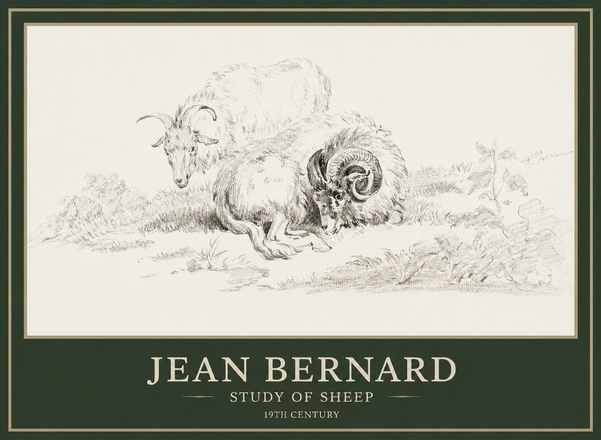 Jean Bernard Study of Sheep No1 - Poster