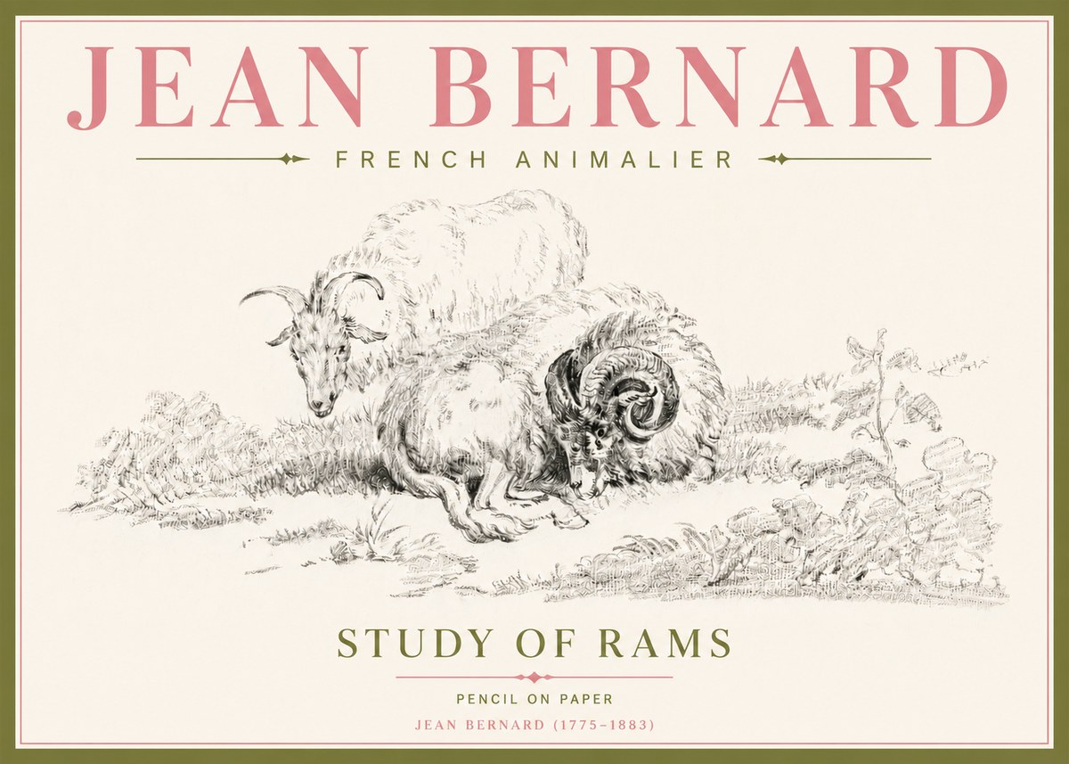 Jean Bernard Study of Sheep No5 - Poster