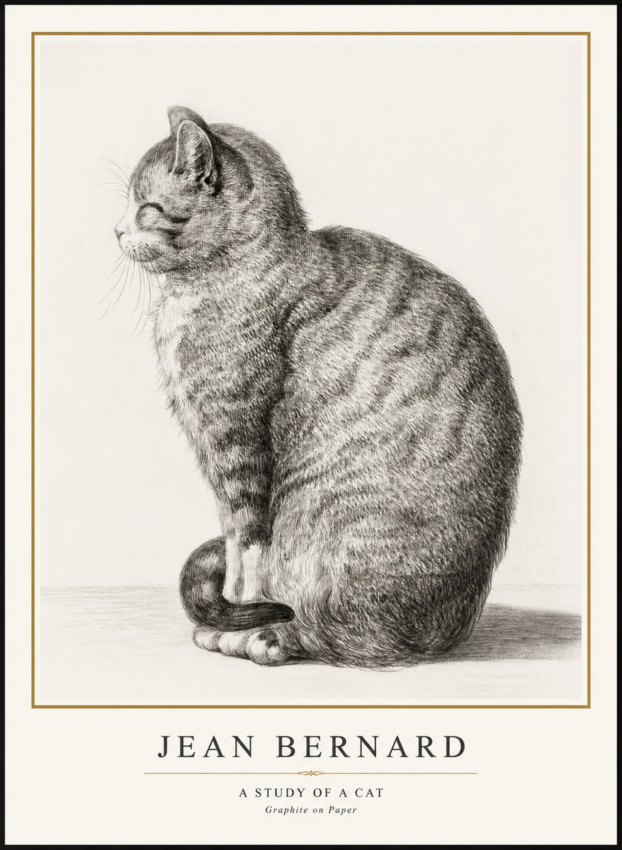Jean Bernard Cat in Profile No3 - Poster