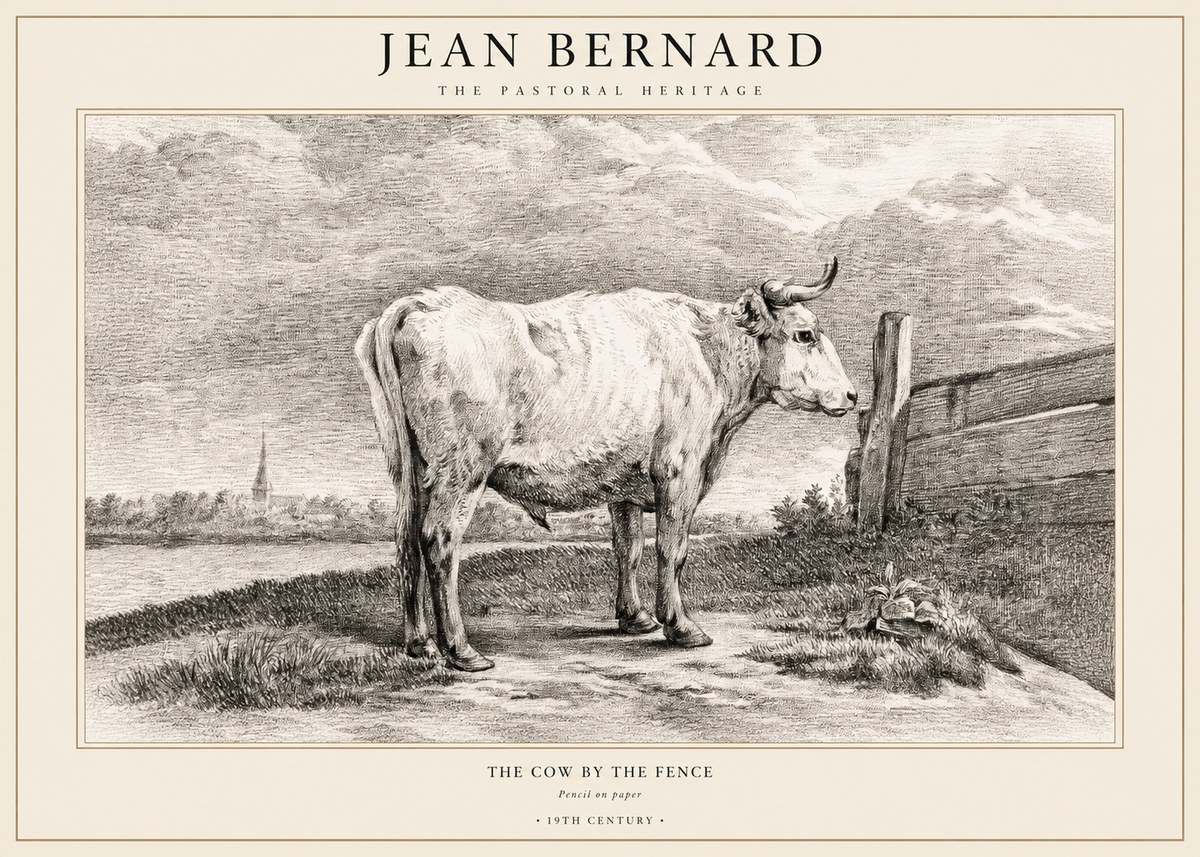 Jean Bernard Study of a Cow XV No3 - Poster