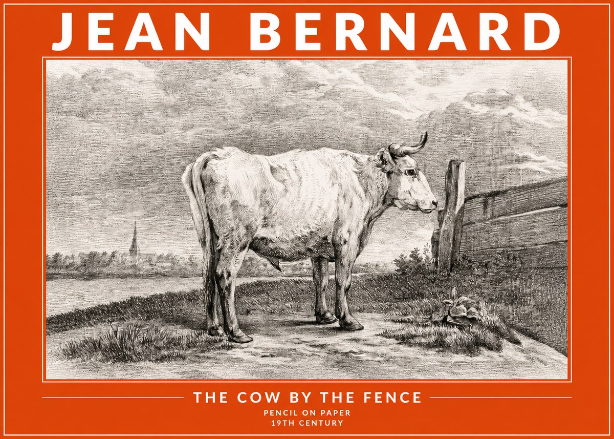 Jean Bernard Study of a Cow XV No4 - Poster