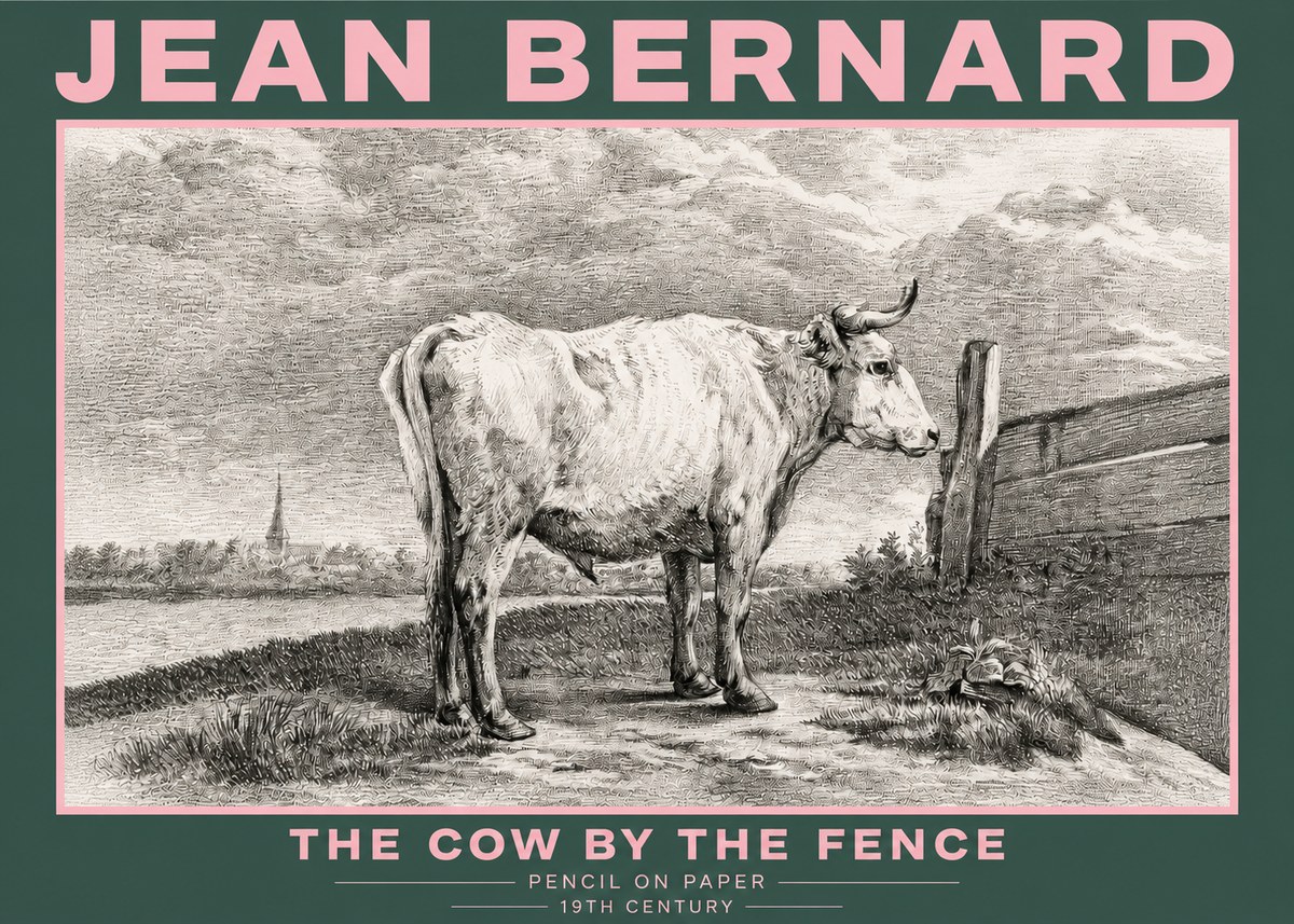 Jean Bernard Study of a Cow XV No5 - Poster