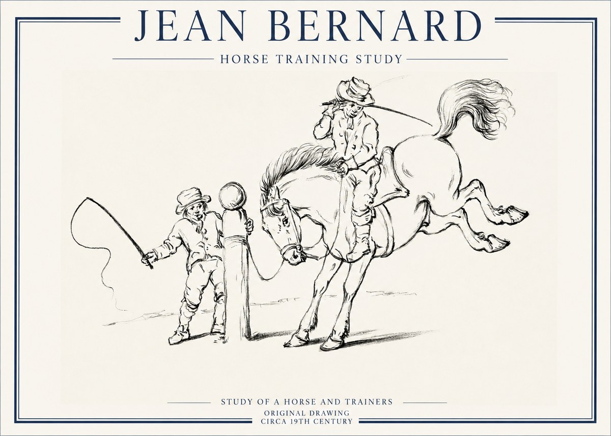 Jean Bernard Horse Training Study No1 - Poster