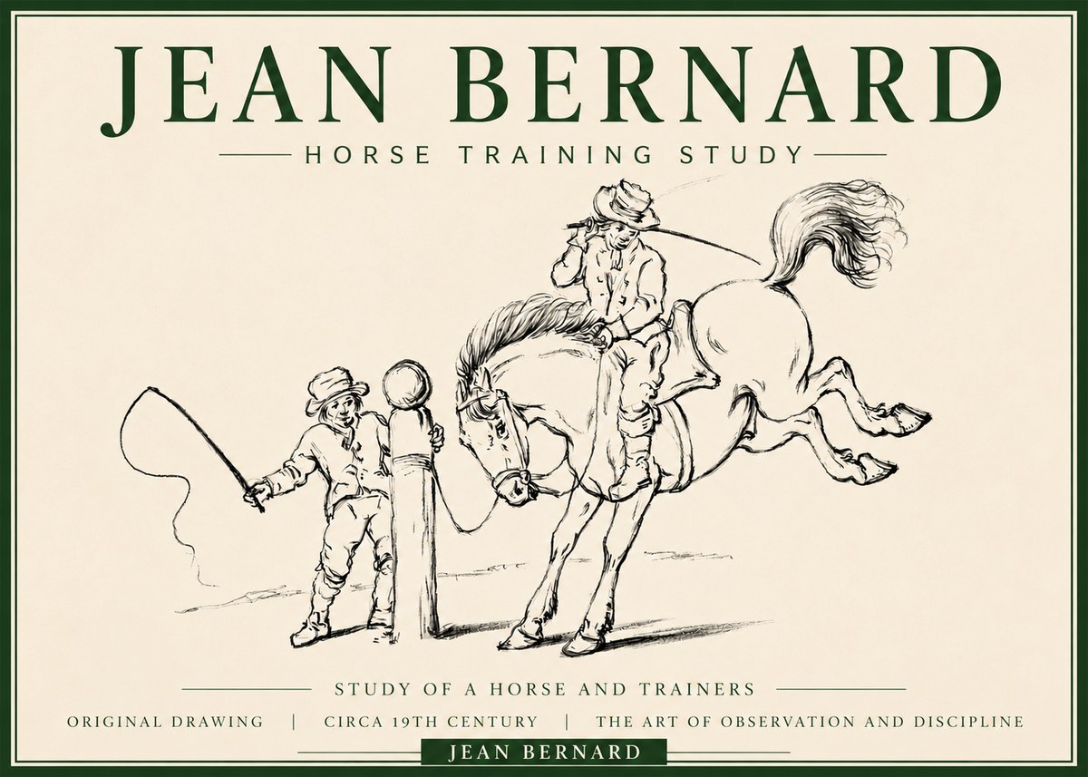 Jean Bernard Horse Training Study No3 - Poster