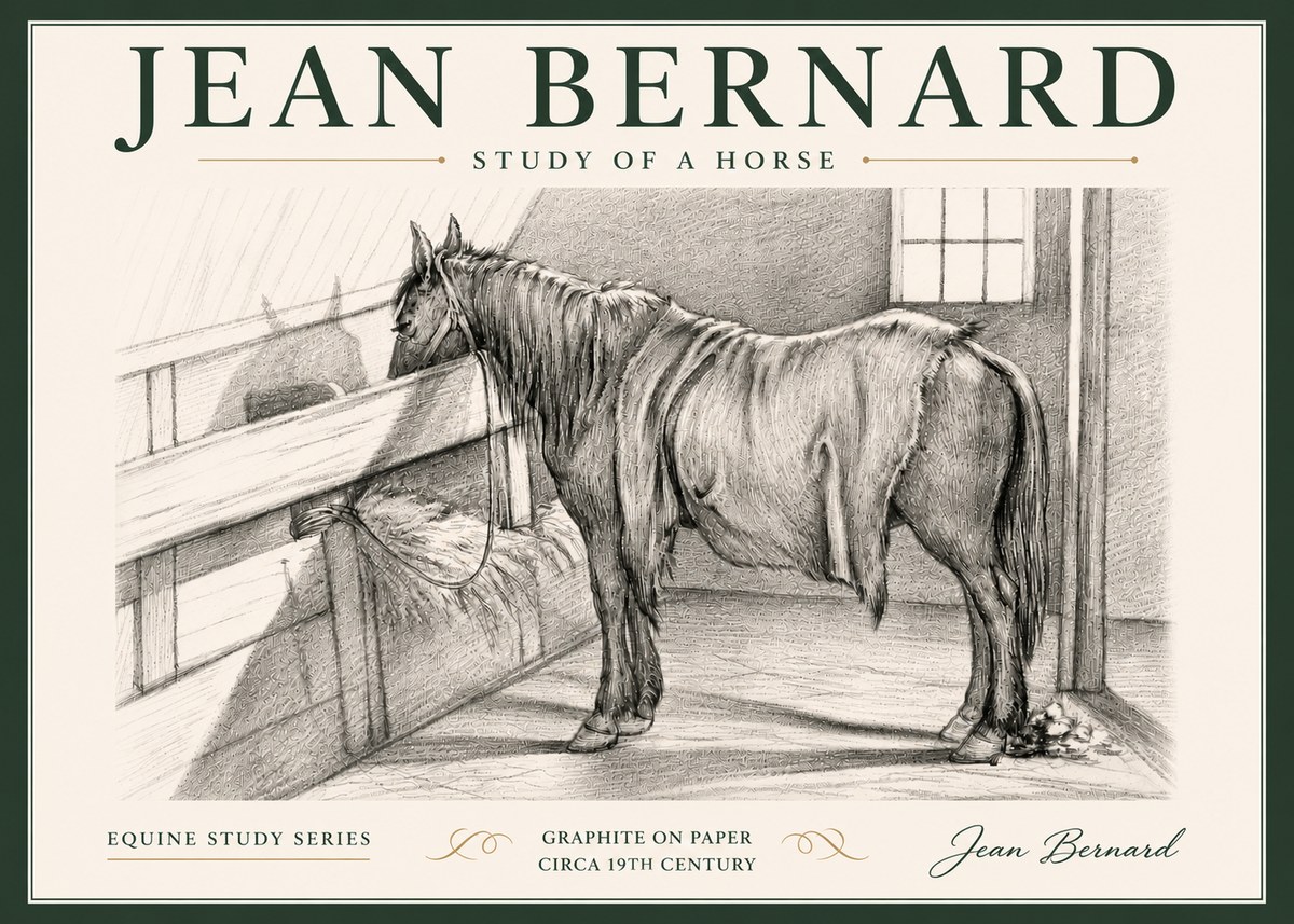 Jean Bernard Study of a Horse XIII No5 - Poster