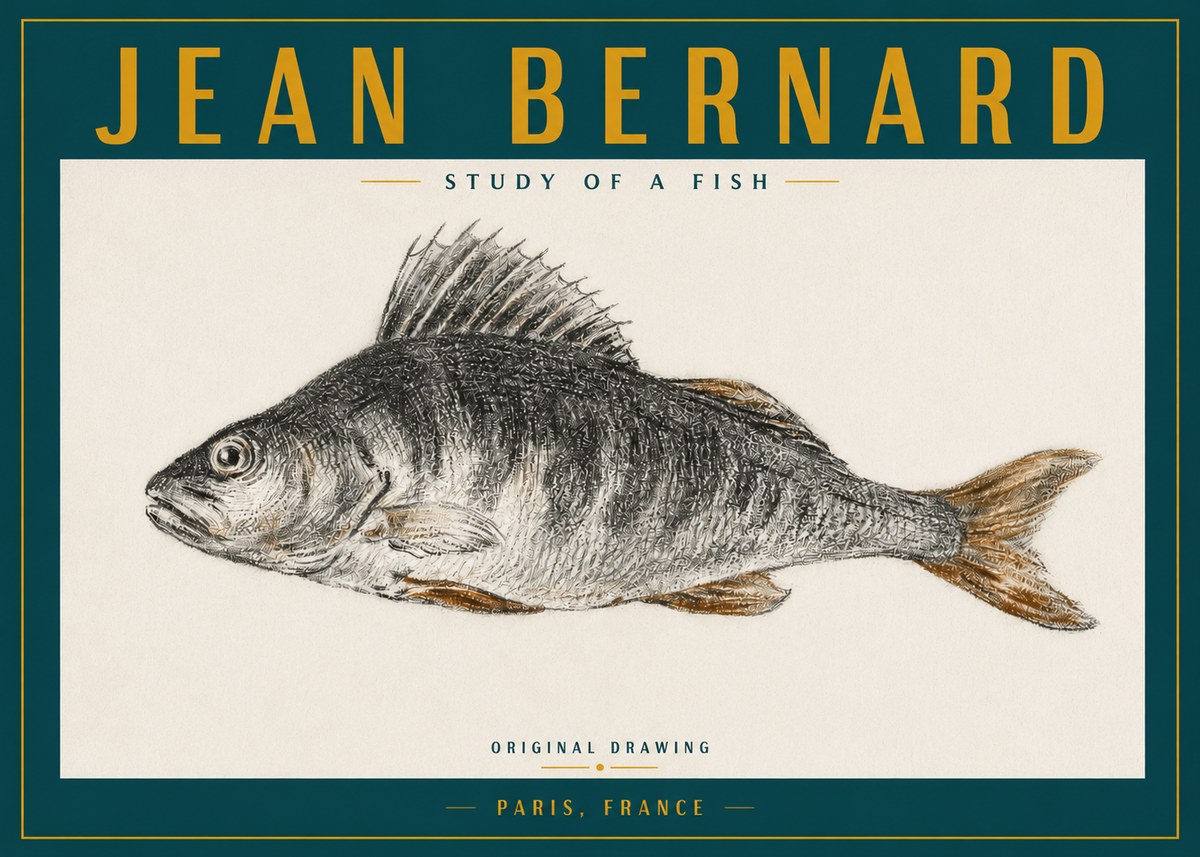 Jean Bernard Study of a Fish IV No3 - Poster