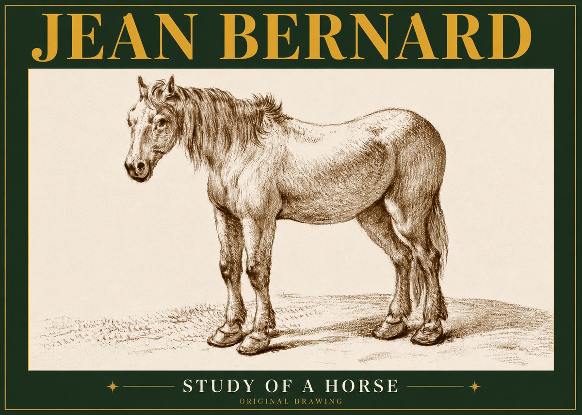 Jean Bernard Study of a Horse XIV No5 - Poster
