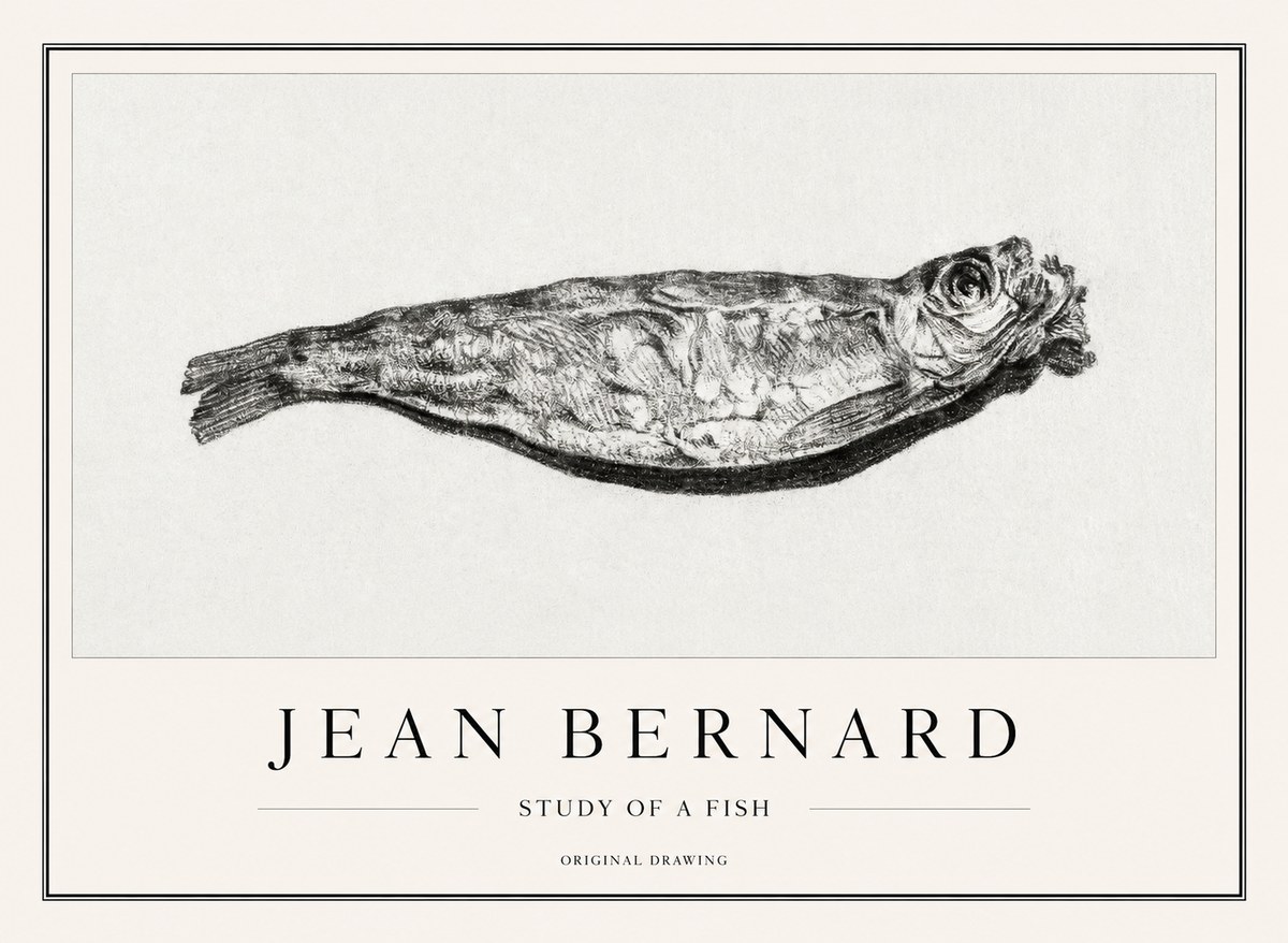 Jean Bernard Study of a Fish V No1 - Poster