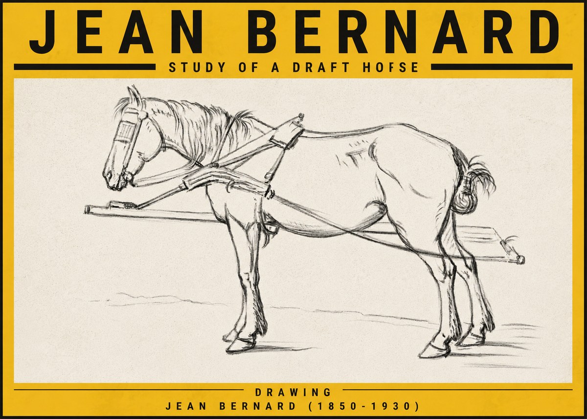 Jean Bernard Study of a Draft Horse II No5 - Poster