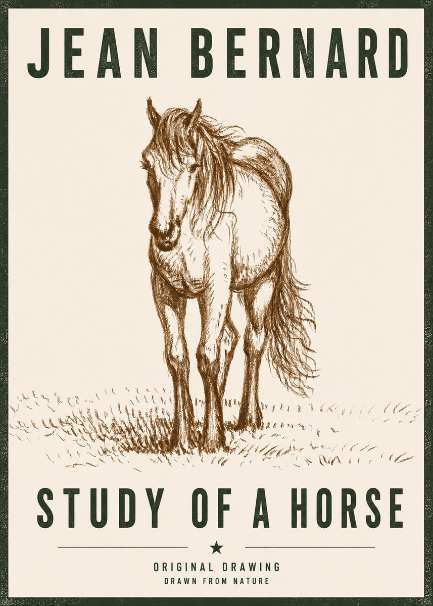 Jean Bernard Study of a Horse XV No6 - Poster