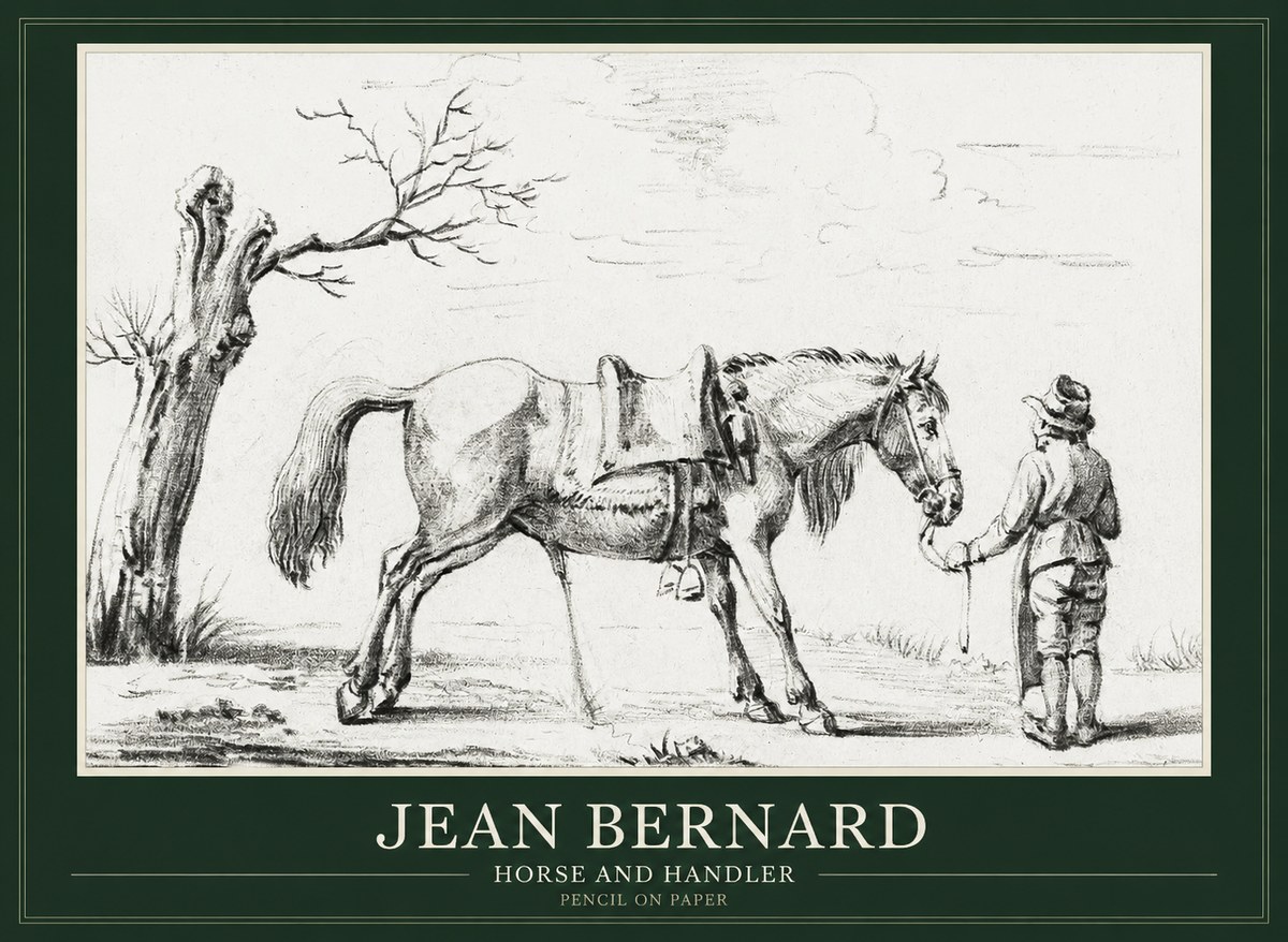 Jean Bernard Horse and Handler No1 - Poster