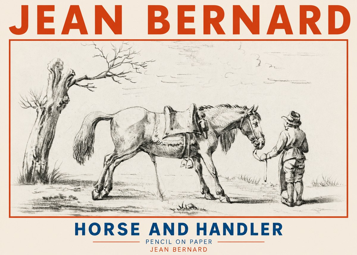 Jean Bernard Horse and Handler No2 - Poster