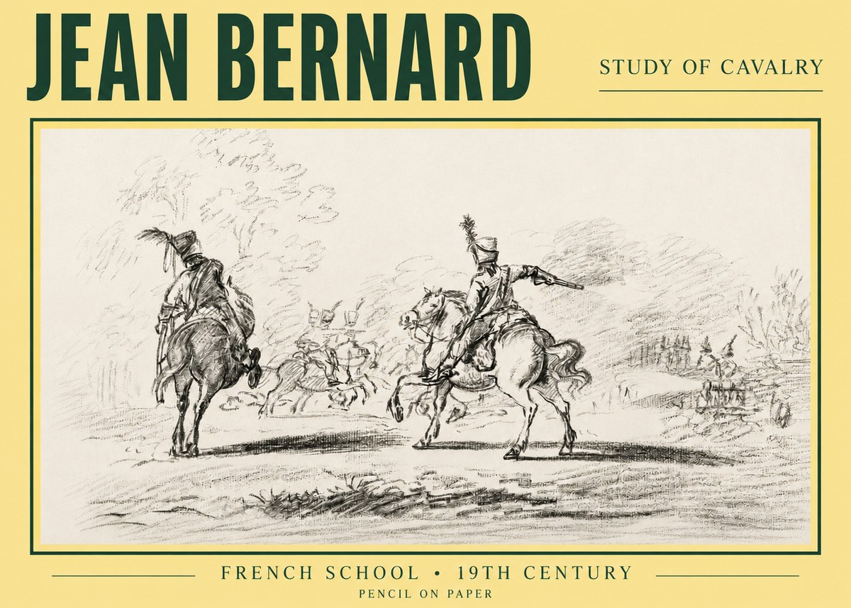 Jean Bernard Study of Cavalry No3 - Poster
