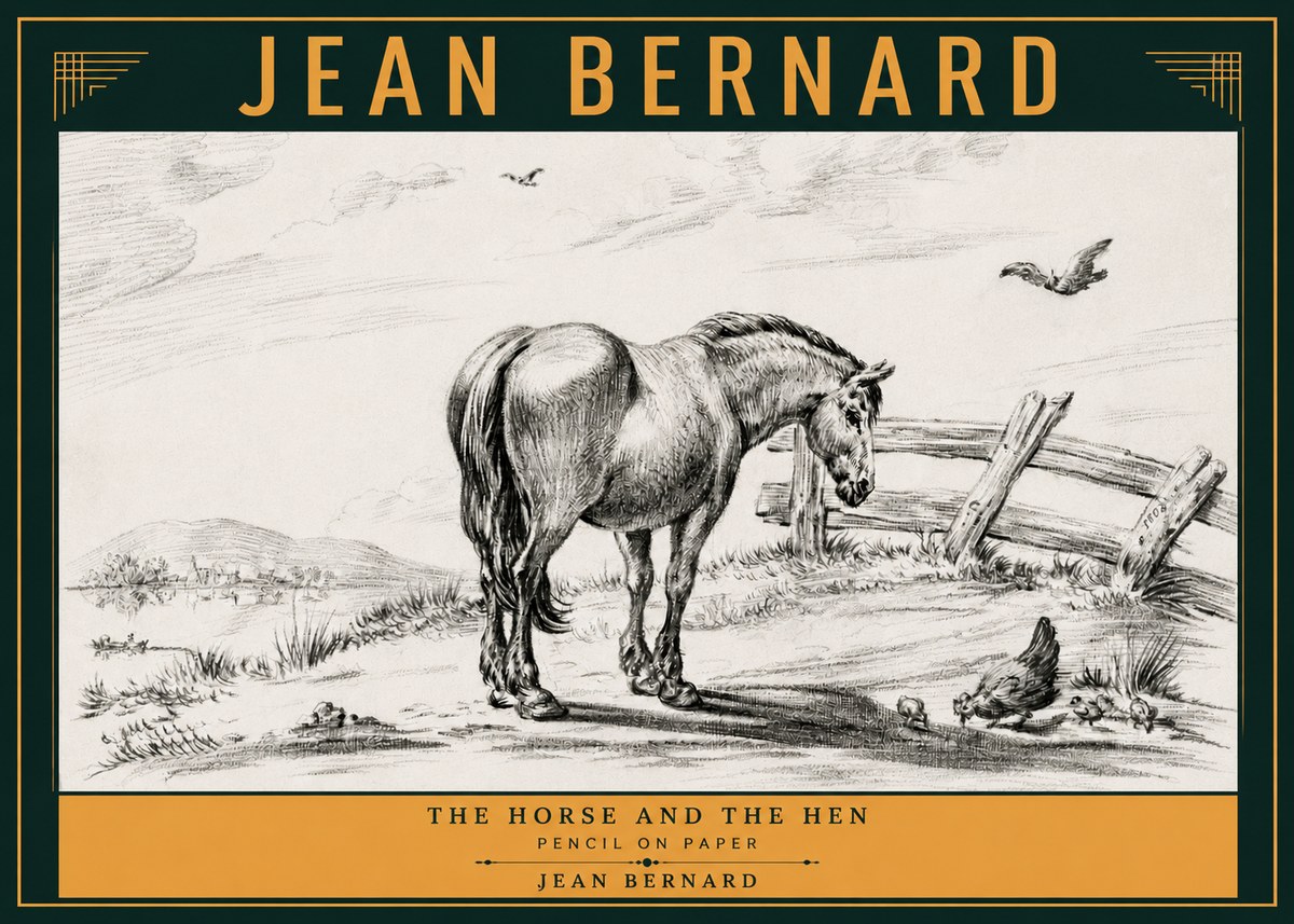 Jean Bernard Horse at the Fence No5 - Poster