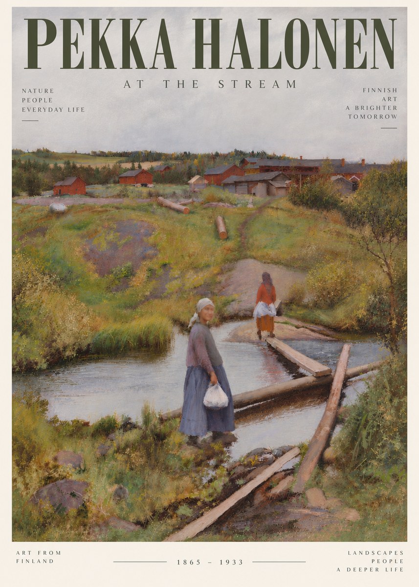 Pekka Halonen At the Stream No6 - Poster