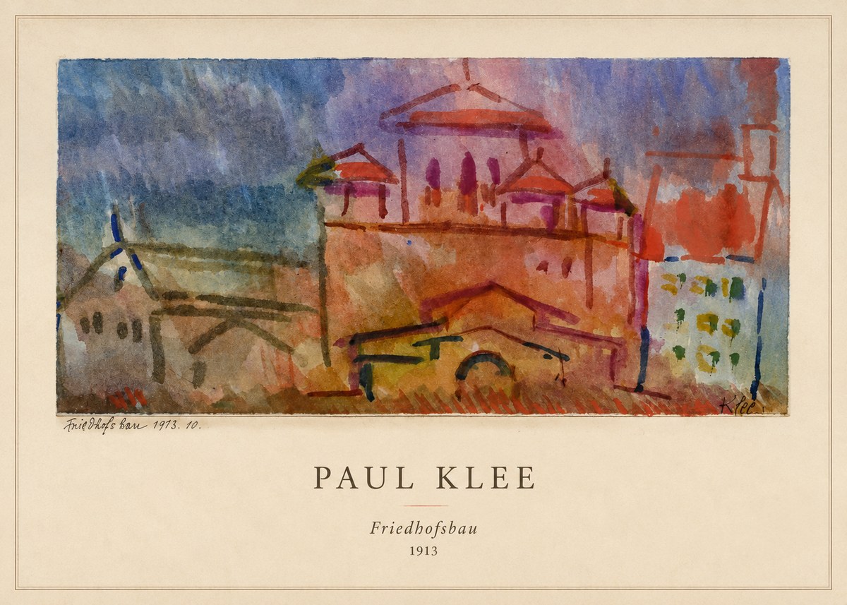 Paul Klee Friedhofsbau No5 - Poster