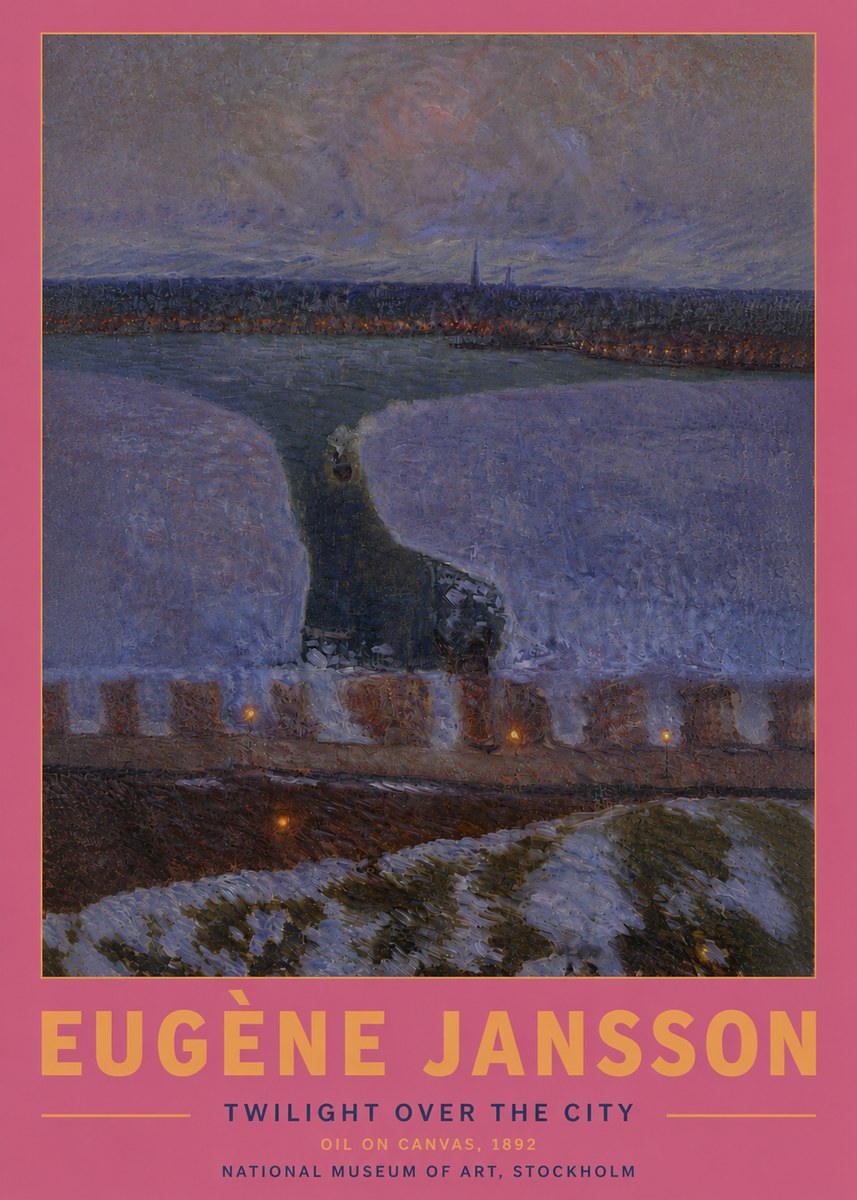 Eugène Jansson Twilight over the City No6 - Poster