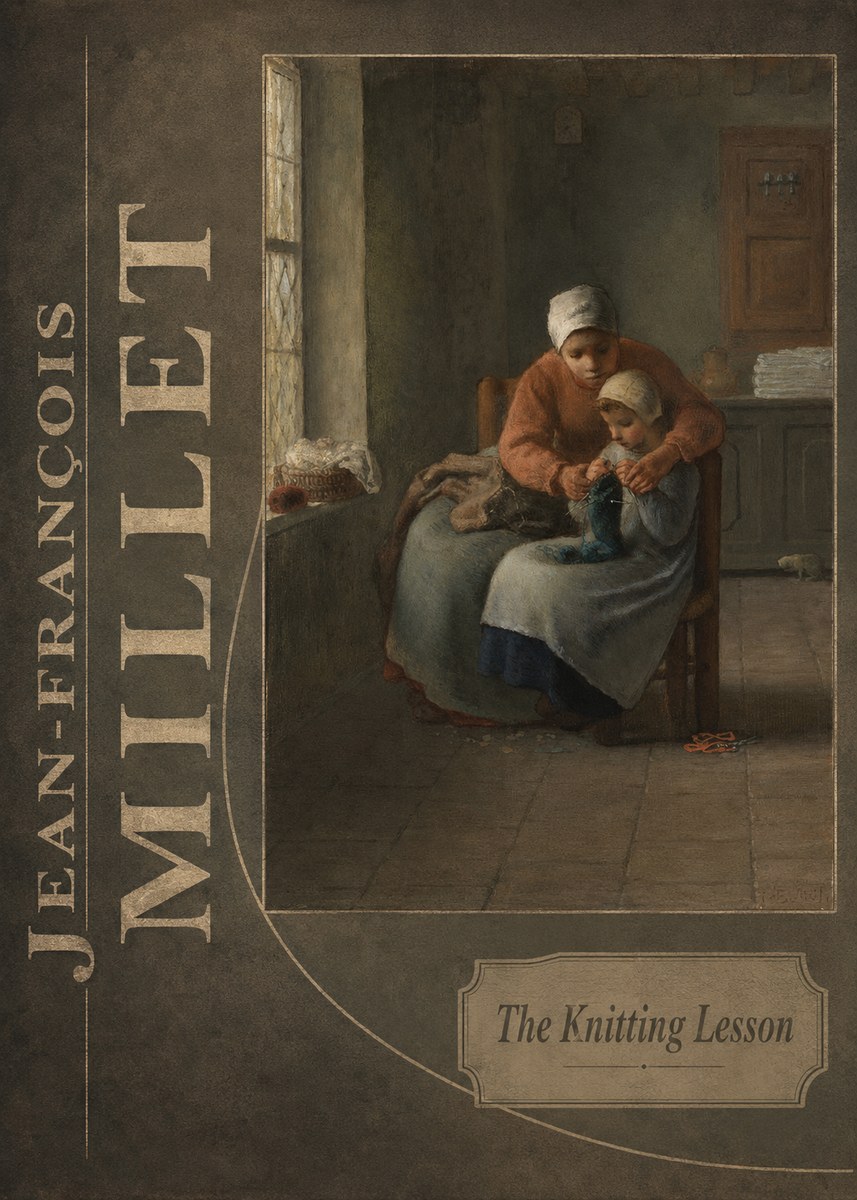Jean-François Millet The Knitting Lesson II No6 - Poster