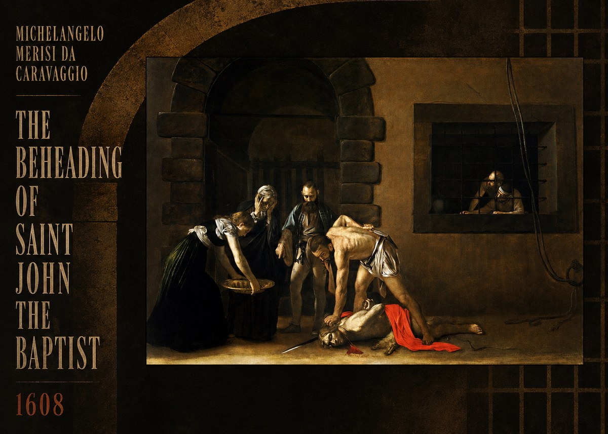 Michelangelo Merisi da Caravaggio The Beheading of Saint John the Baptist No2 - Poster