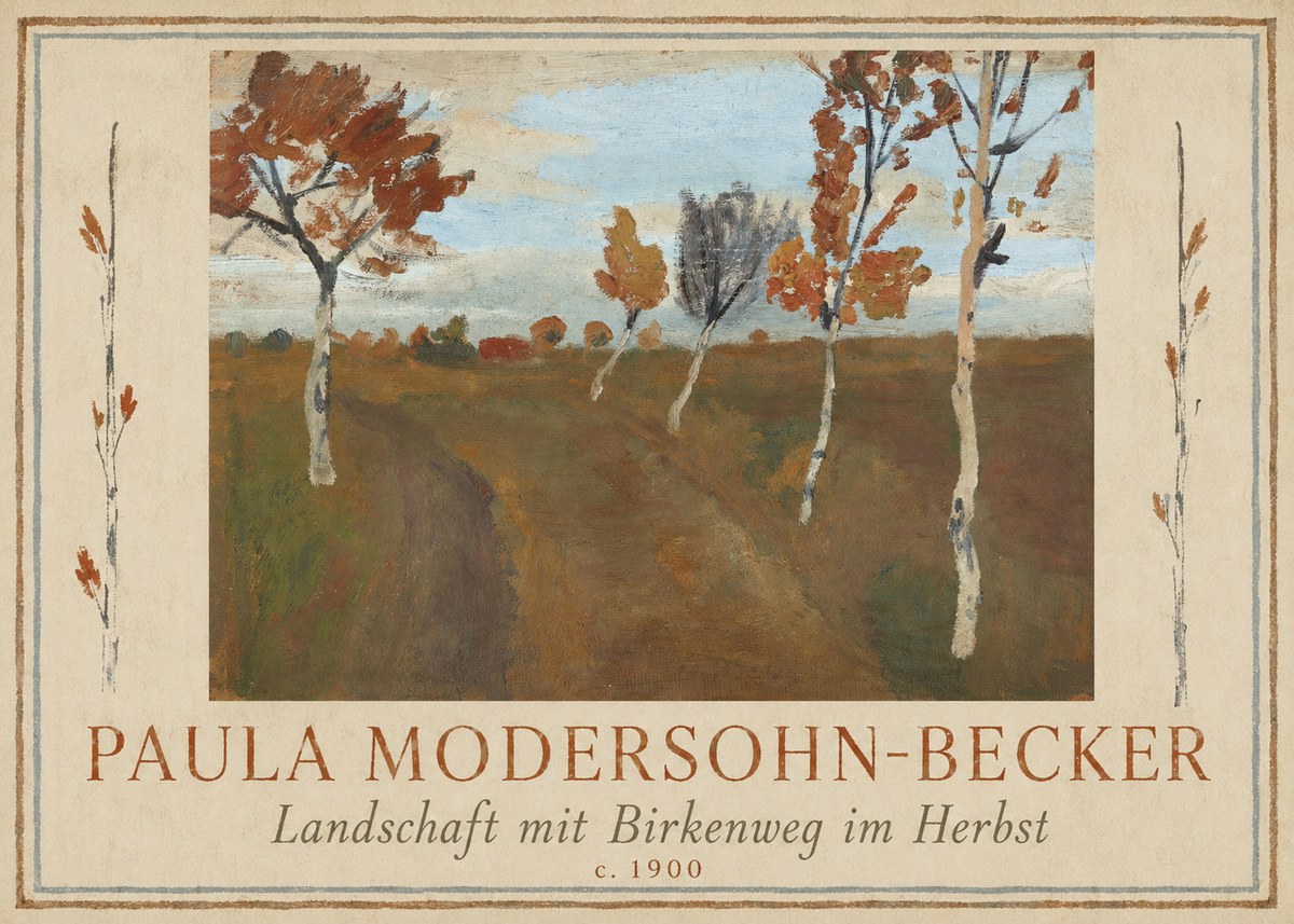 Paula Modersohn-Becker Landschaft Mit Birkenweg Im Herbst No1 - Poster