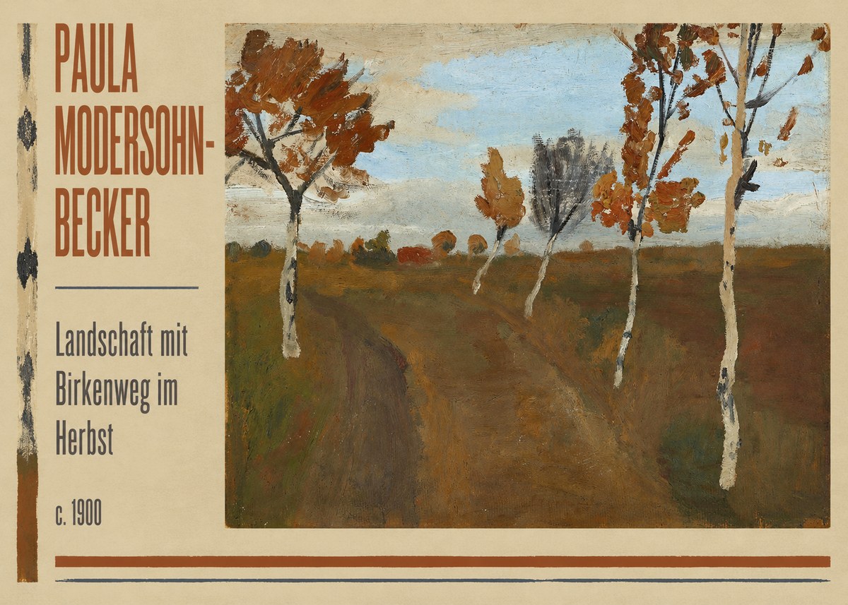 Paula Modersohn-Becker Landschaft Mit Birkenweg Im Herbst No2 - Poster
