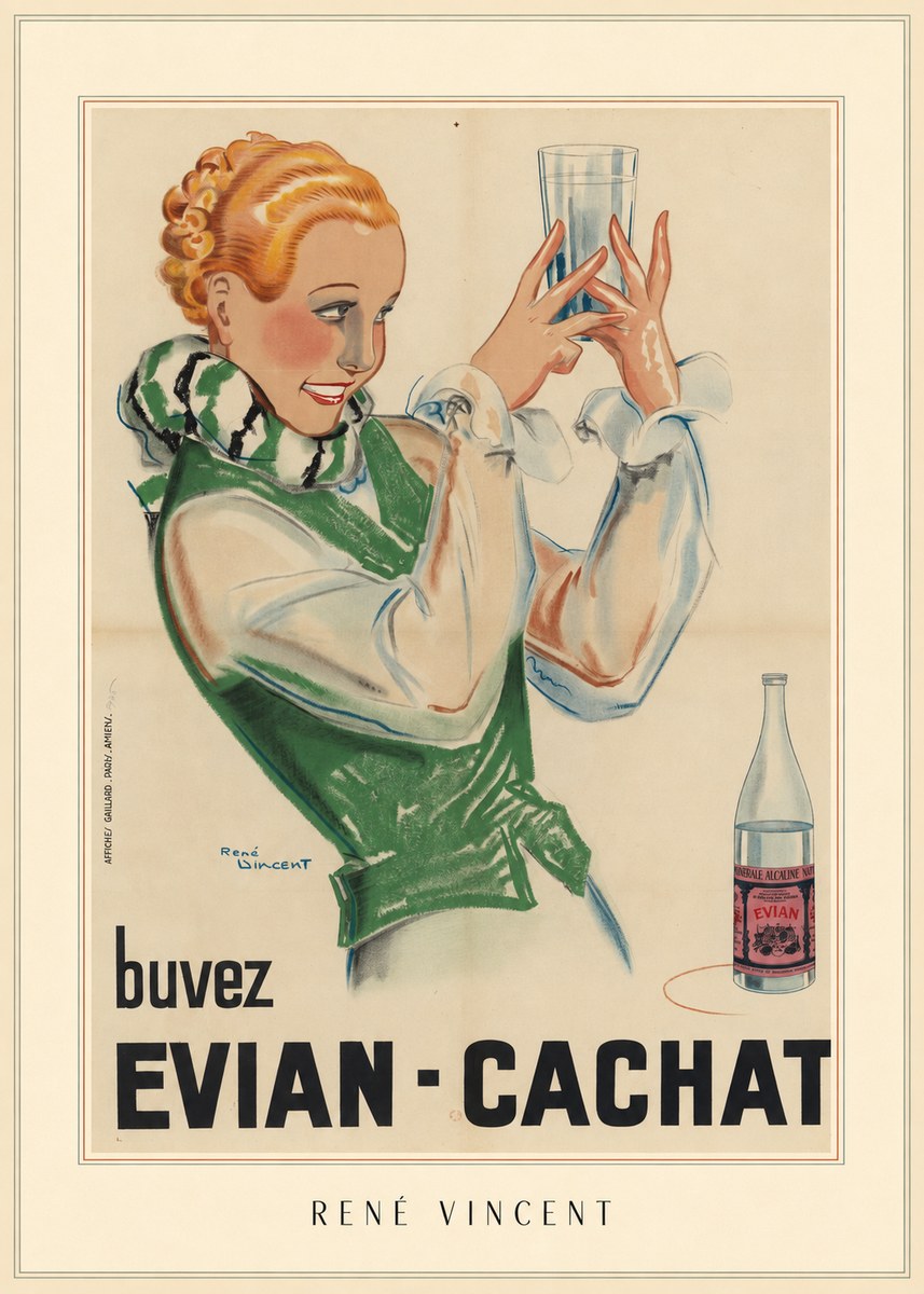 René Vincent Evian - Cachat No4 - Poster