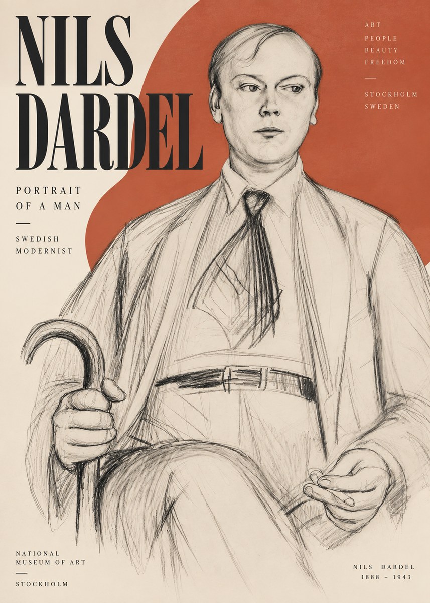 Nils Dardel Portrait of a Man No3 - Poster