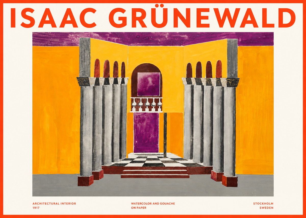 Isaac Grünewald Architectural Interior No2 - Poster