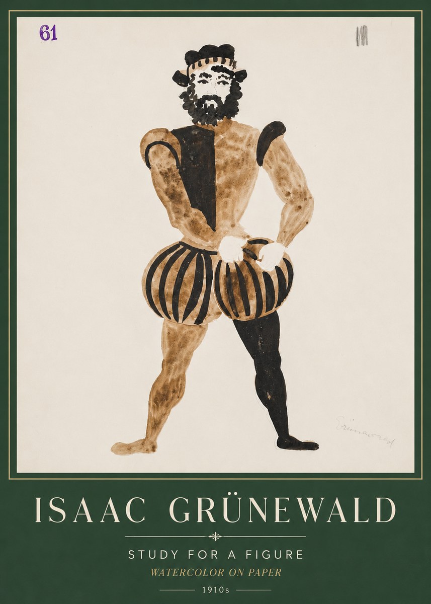 Isaac Grünewald Study for a Figure No4 - Poster