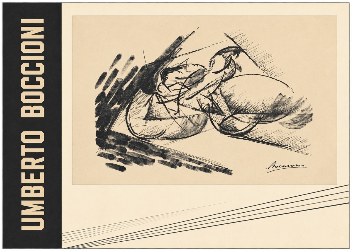 Umberto Boccioni Dynamism of a Cyclist I No3 - Poster