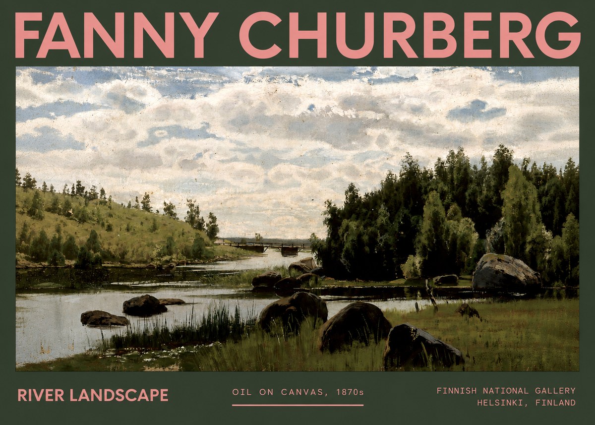 Fanny Churberg River Landscape No2 - Poster