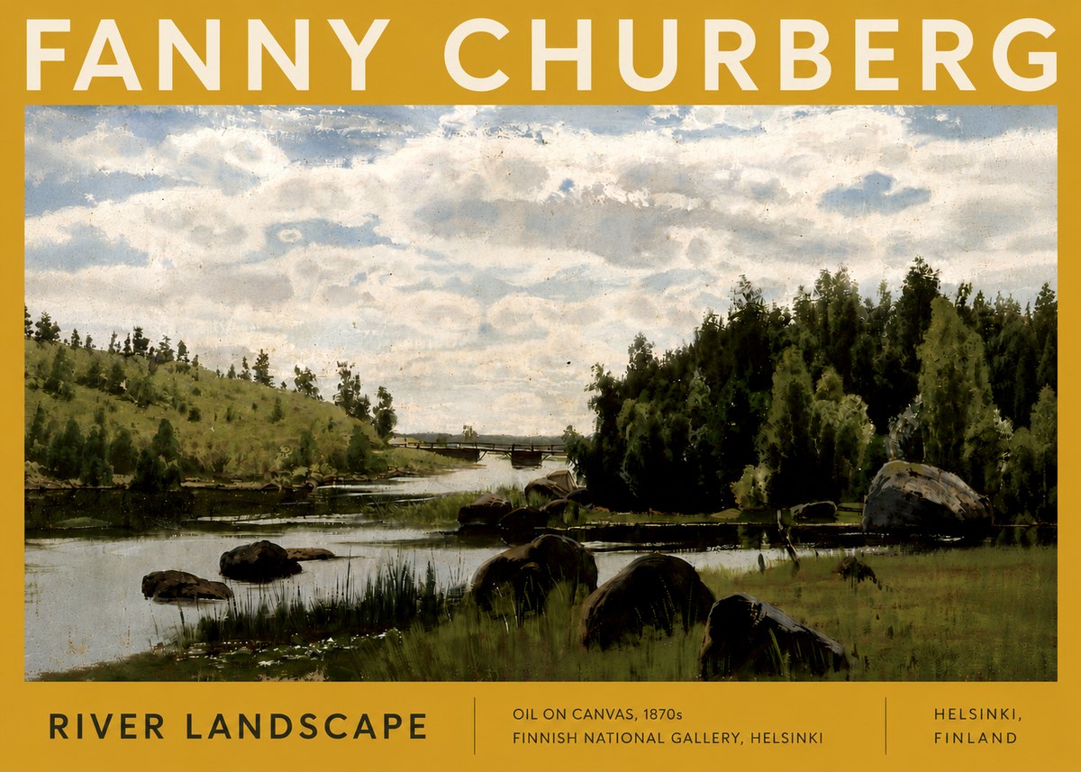 Fanny Churberg River Landscape No5 - Poster