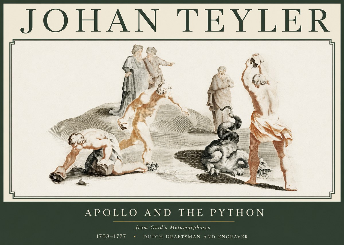 Johan Teyler Apollo and the Python No3 - Poster