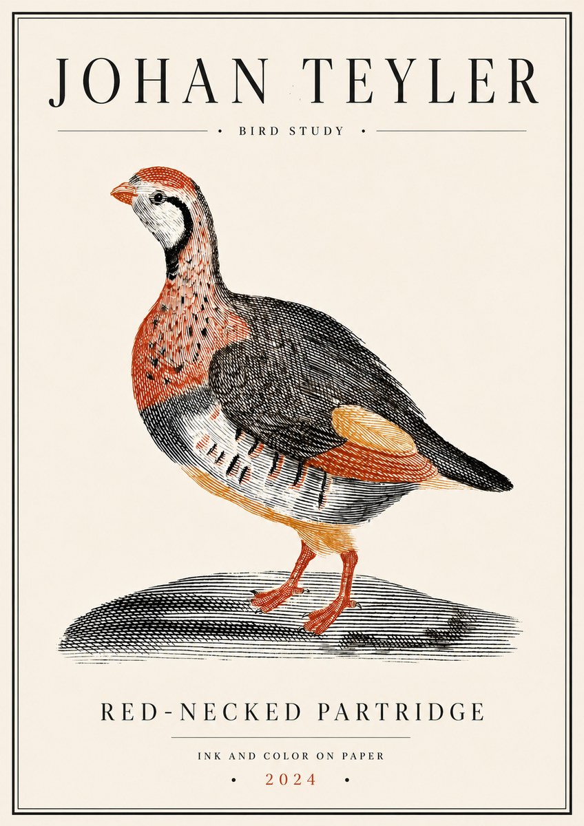 Johan Teyler Red-necked Partridge No6 - Poster